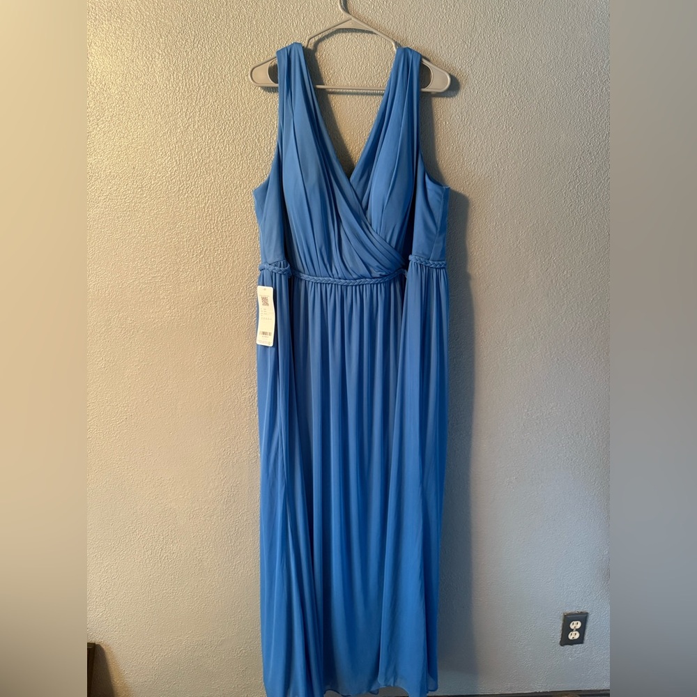 Azazie Blue Jay Tanicia chiffon Dress NWT size A26